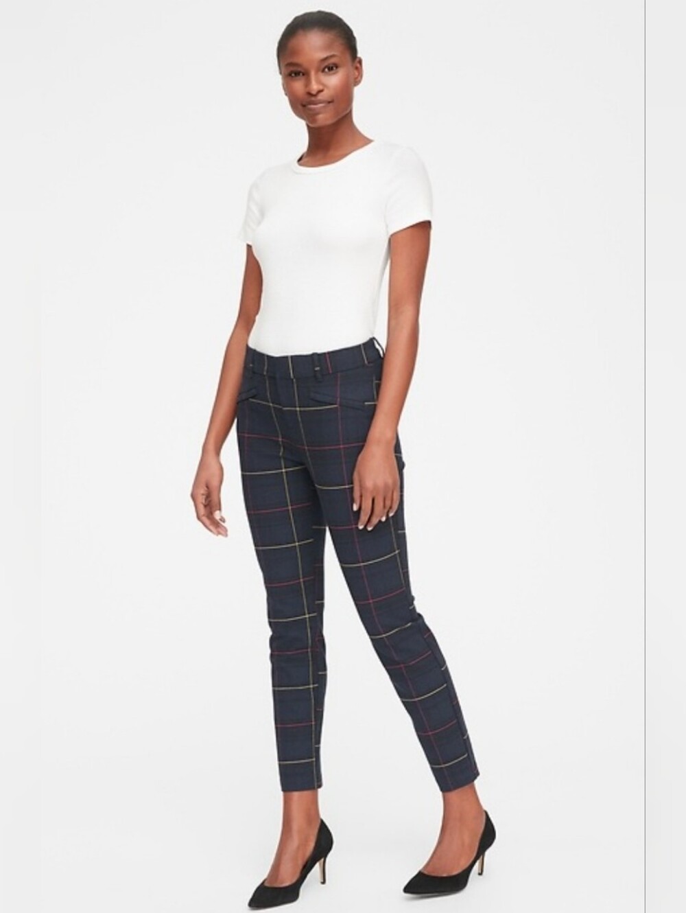 Gap Grid Plaid Skinny Ankle Pants - Tartan-Inspired Windowpane Plaid - Size 8